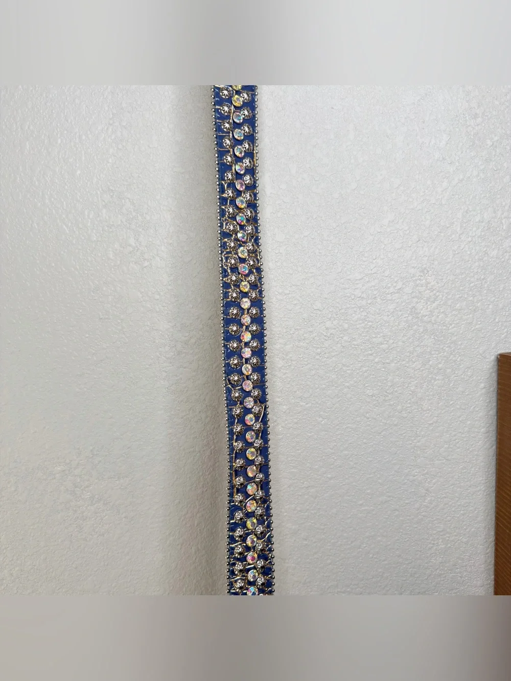 Western Blue Rhinestone Belt Crystal Diamond Studded Faux Leather Cowgirl Belt